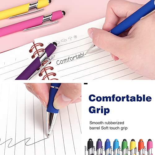 Bribobo 8 Pack Ballpoint Pen 2-in-1 Stylus Retractable Ballpoint Pen with Stylus tip, Metal Stylus Pen for Touch Screens, 1.0 mm Black Ink - Image 4