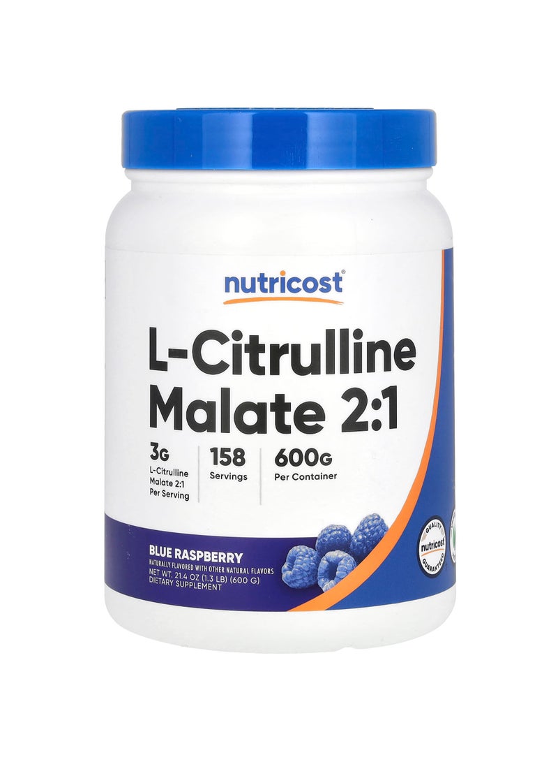 Nutricost L-Citrulline Malate 2:1, Blue Raspberry, 21.4 oz (600 g)