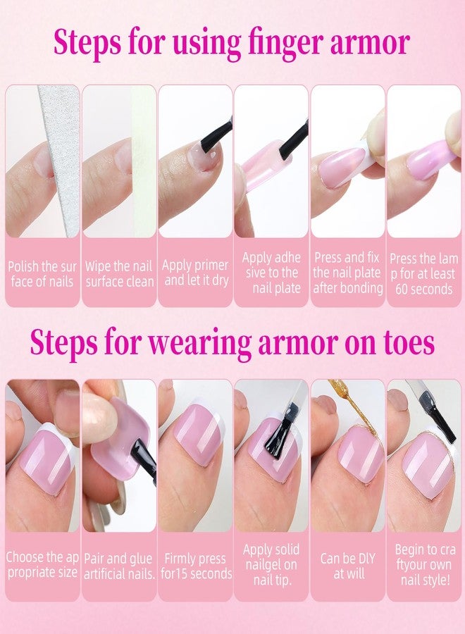 HWHUNO 4 Design French Toe Nail Tips Set,White Pink Black Press on Nails - Image 4