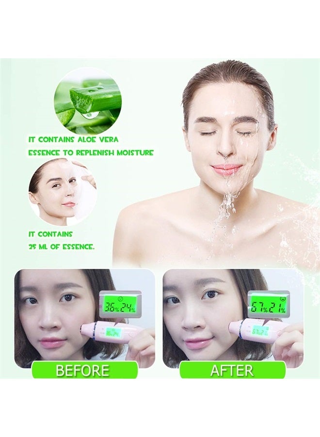 PalNour Aloe Facial Skincare Sheet Hydrating Moisturizing Revitalizing Facial Skincare Sheet for Dry, Oily, Sensitive and Tired Skin 25ml/0.8oz, Pack of 10 - Image 3