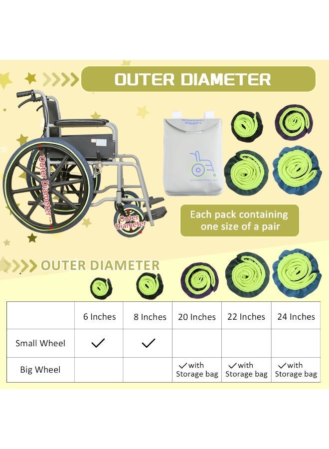 Ehucon PVC Wheelchair Wheel Covers -Durable Floor Protectors-10-Second Installation,Noise-Free & Waterproof,Zero Scratches on Wood/Marble,All-Weather Design - Image 5