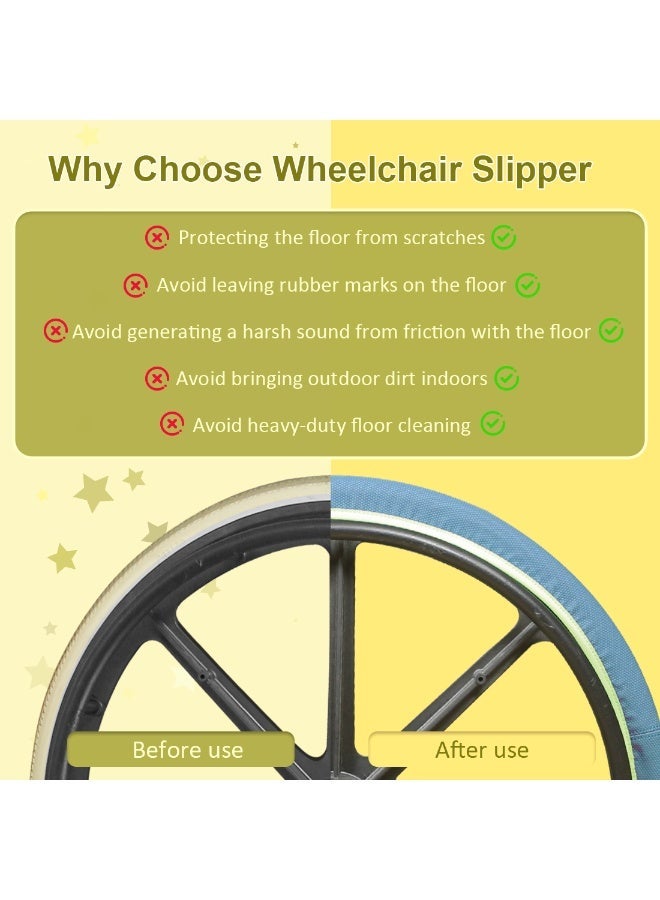 Ehucon PVC Wheelchair Wheel Covers -Durable Floor Protectors-10-Second Installation,Noise-Free & Waterproof,Zero Scratches on Wood/Marble,All-Weather Design - Image 2