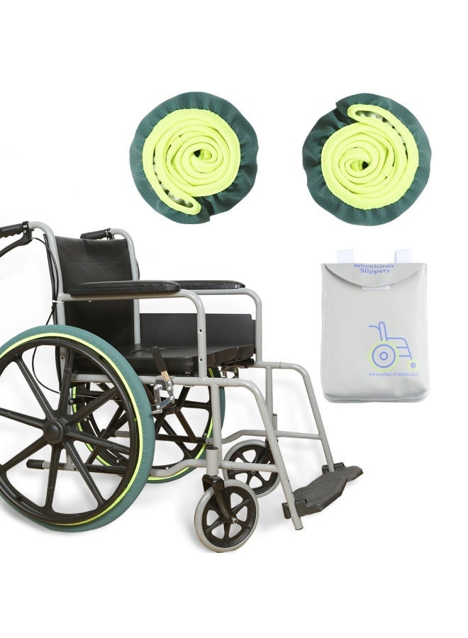 Ehucon PVC Wheelchair Wheel Covers -Durable Floor Protectors-10-Second Installation,Noise-Free & Waterproof,Zero Scratches on Wood/Marble,All-Weather Design - Image 1
