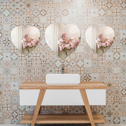NEILL® Acrylic Heart Shape Mirror Size 12" x 11.3" Inch, Pack of 1 pc, Thickness - 2mm with Adhesive - Image 4