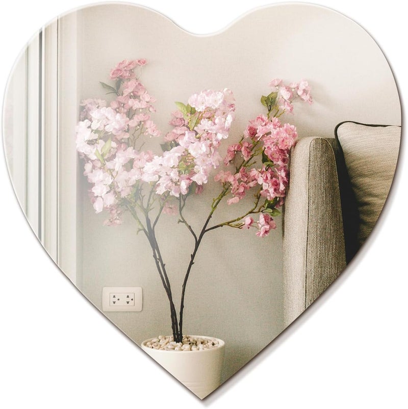 NEILL® Acrylic Heart Shape Mirror Size 12" x 11.3" Inch, Pack of 1 pc, Thickness - 2mm with Adhesive - Image 1