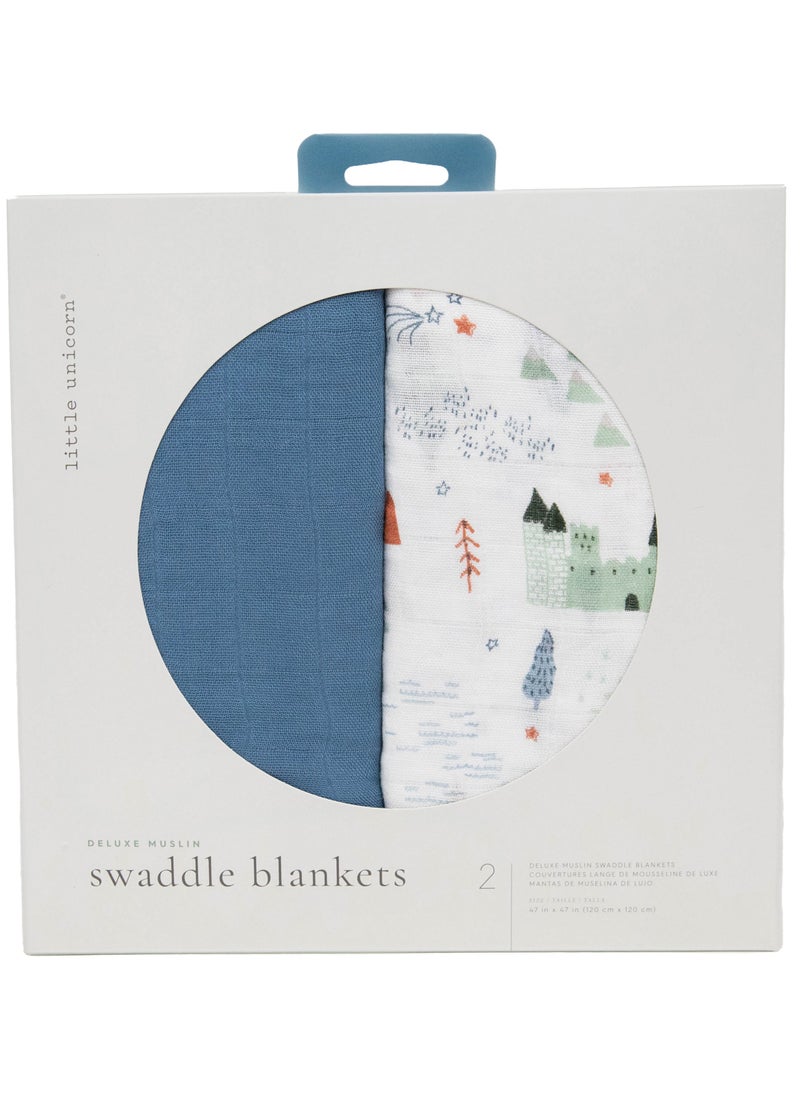 little unicorn Deluxe Muslin Swaddle 2 Pack Set Dragon Days Set  - Image 3