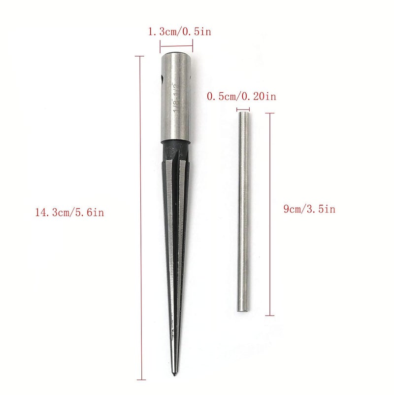 RLECS 1/8-1/2 (3-13mm) T Handle Tapered Reamer Tool, 6 Fluted Bridge Pin Hole Reamer Tapered Woodworker Cutting Tool - Image 3