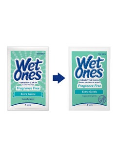 Wet Ones Wet Ones Hand and Face Wipes Singles, Unscented Wipes for Sensitive Skin | Individual Wipes, Hand Wipes Individually Wrapped | 24 ct. (6 pack)  - Image 2
