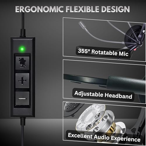 Metaind Wired USB Headphone META_MT500 with Noise-Cancelling Mic | Perfect for Teams, Zoom & Call Center Use | Comfortable & Durable Headset for PC & Laptop - Image 3