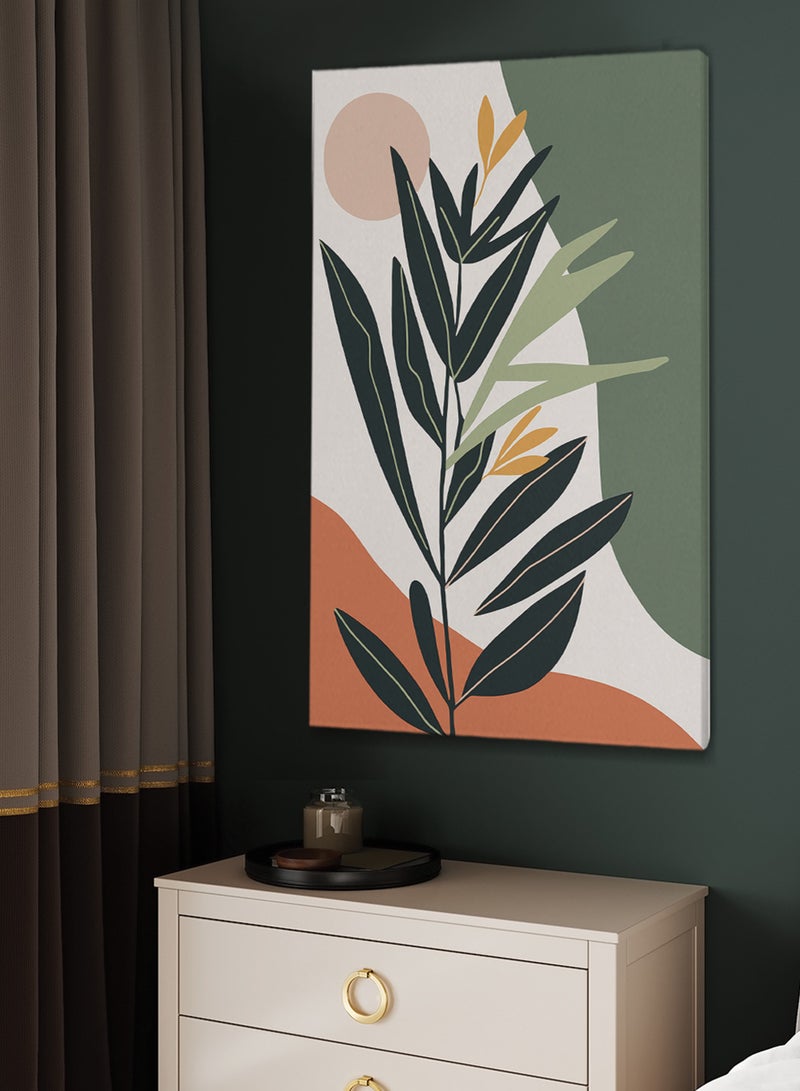 لوحة كانفاس على إطار خشبي بتصميم أوراق شجر - Image 2