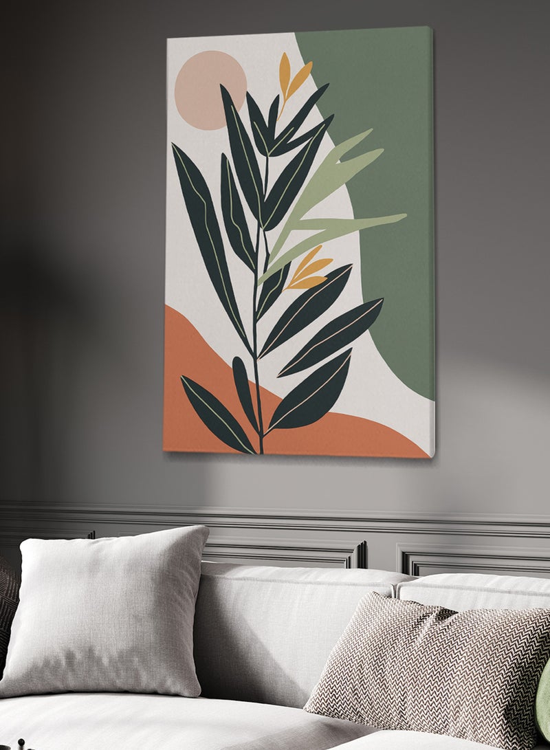 لوحة كانفاس على إطار خشبي بتصميم أوراق شجر - Image 1