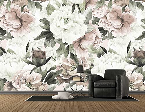 Reyhui Roses and Banana Leaves Wall Mural Wallpaper for Bedroom and Living Room(Not Self-Adhesive) - Image 4