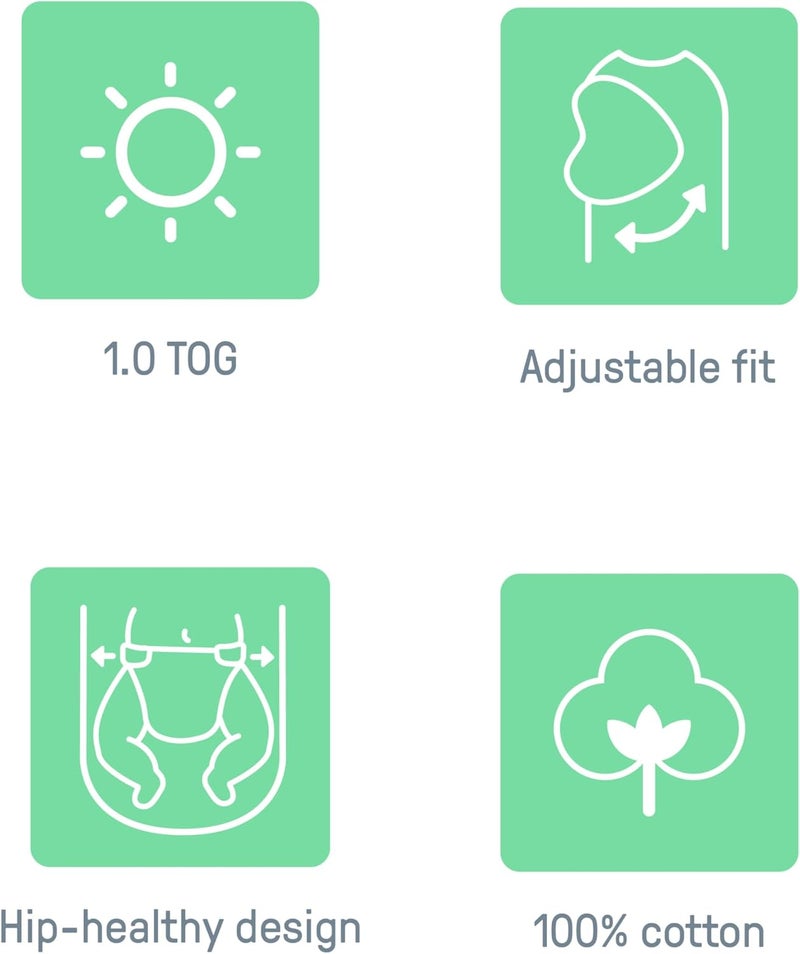 SwaddleMe بطانية لف الطفل من مجموعة إنجينيتي مونوغرام، 100% قطن، تحسن النوم وتساعد على تهدئة ردود الفعل المفاجئة، 0-3 أشهر، تصميم جيب للسهولة في التغيير، 1.0 TOG، عبوة 3 - قوس قزح - Image 3