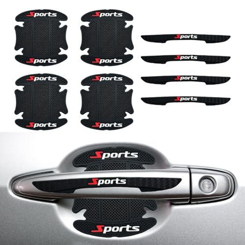 KPFILEH 8PCS Car Door Handle Scratch Protectors Sports Car Door Handle Bowl Sticker SelfUniversal Auto Doors Handles Paint Guard Cover Doors Handles Cup Protective Film for Cars Black - Image 1
