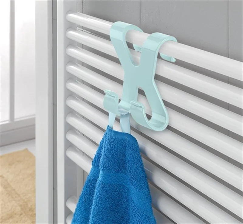 5DM Hang It Practical Easy to Carry Towel Rail Bathroom Hanger with 2 Hooks