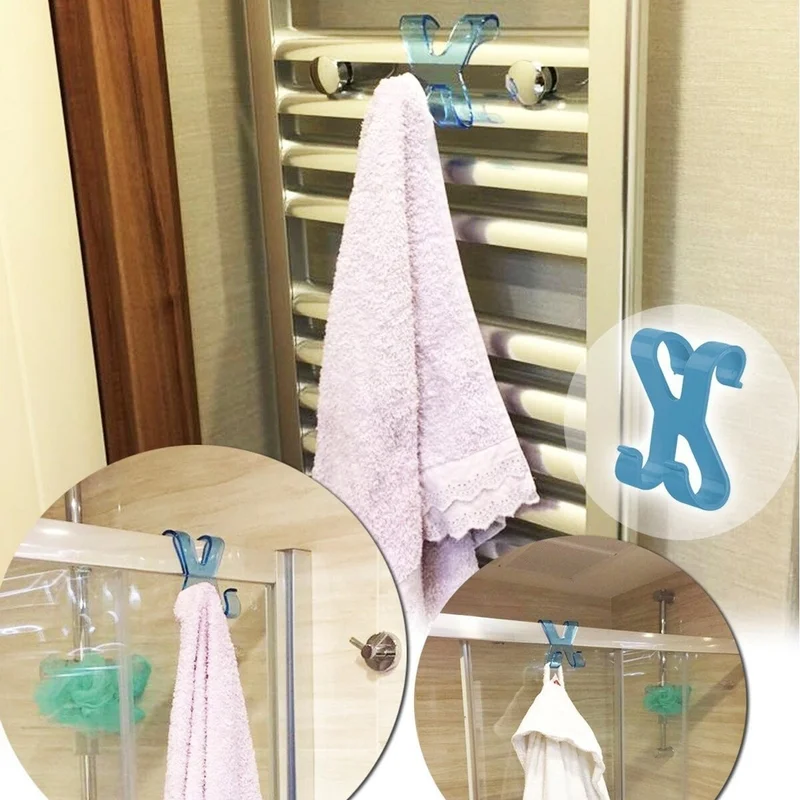 5DM Hang It Practical Easy to Carry Towel Rail Bathroom Hanger with 2 Hooks