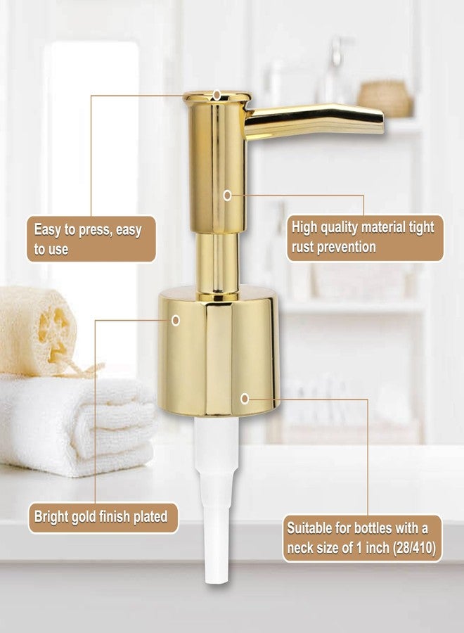 Gallipower 2 Pack Soap Dispenser Pump Replacement,Reusable Pump Head Replacement for Lotion Soap Dispenser Bottle,Lotion Bottle Pump Replacement(Gold) - Image 4