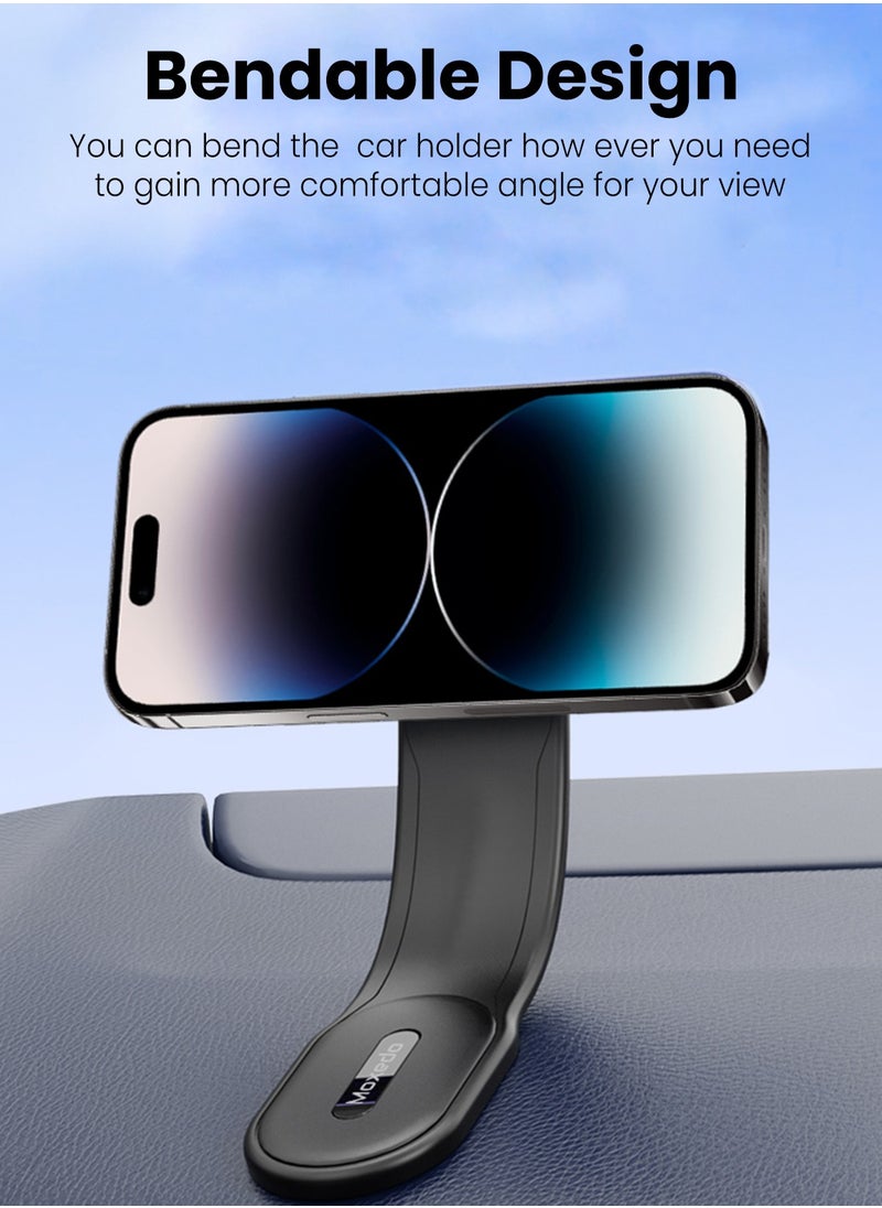 Moxedo Moxedo Magnetic Car Mount Phone Holder Flexible Bendable Titanium Alloy Phone Holder, Strong Magnetic One Hand Operation Compatible for iPhone 15 14 13 12 Pro Plus Max Mini  - Image 4