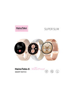 Haino Teko HT-5 super slim, Amoled, waterproof smartwatch  with 3 Pairs Strap - Gold  - Image 1