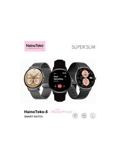 Haino Teko HT-5 super slim, Amoled, waterproof smartwatch  with 3 Pairs Strap - Gold  - Image 2