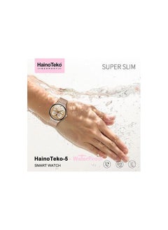 Haino Teko HT-5 super slim, Amoled, waterproof smartwatch  with 3 Pairs Strap - Gold  - Image 3