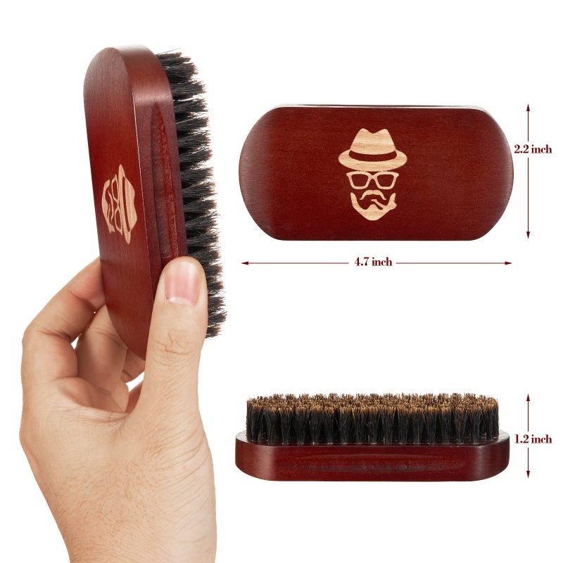 Sosoon Beard Brush, 100% Boar Bristle Natural Black Walnut Wood Beard Comb Hair Mustache Shaving Brush Facial Hair Brush - Image 3