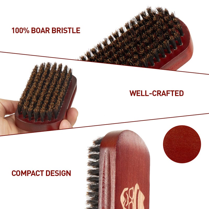 Sosoon Beard Brush, 100% Boar Bristle Natural Black Walnut Wood Beard Comb Hair Mustache Shaving Brush Facial Hair Brush - Image 2