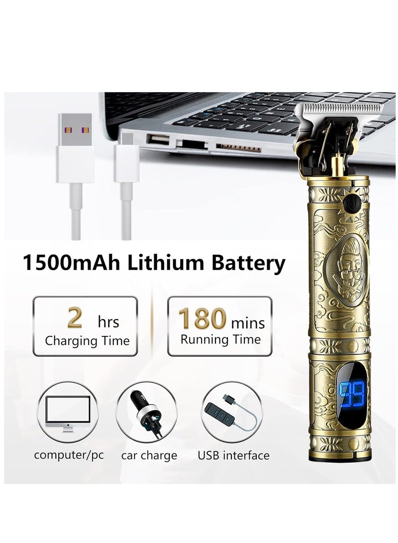 Professional Mens Hair Clippers Zero Gapped Cordless Trimmer Professional Haircut & Grooming Kit for Men Rechargeable LED Display - Image 4