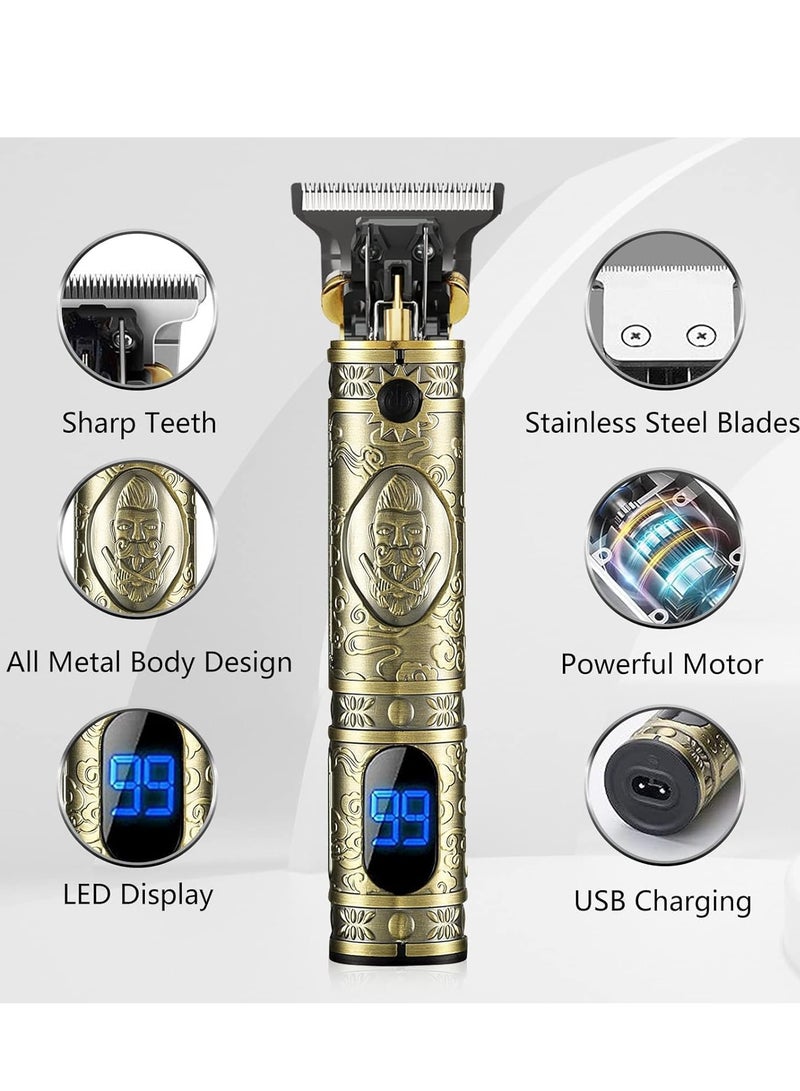 Professional Mens Hair Clippers Zero Gapped Cordless Trimmer Professional Haircut & Grooming Kit for Men Rechargeable LED Display - Image 2