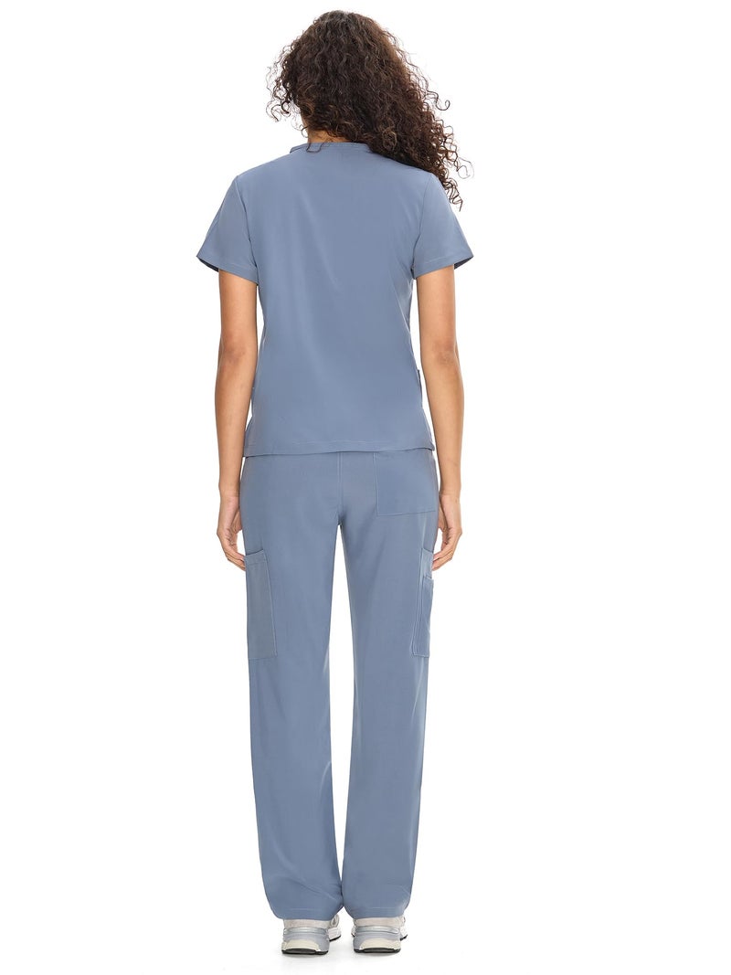 COZYFIT Scrubs for Women Set Medical Uniform - V-Neck Top & Straight Leg Pants with 9 Pockets, Unisex Workwear COZY SCRUBS, Rock Grey, XS - Image 2