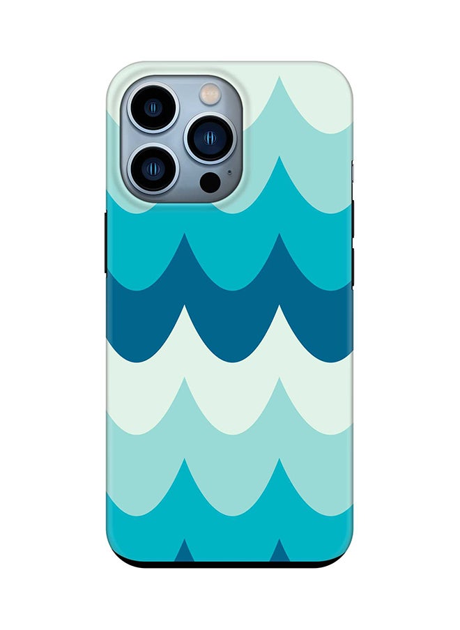 Stylizedd - Tough Pro Series Case for Apple iPhone 14 Pro Dual Layer hybrid PC & TPU Customized Mobile Cover Shield with inner TPU protection Matte Finish - Wavy Waves - Image 1