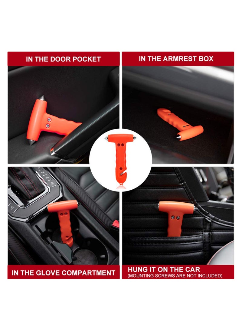 2-Pack Car Safety Hammer with Window Breaker & Seat Belt Cutter - Emergency Escape Tool for Auto Accidents, Family Rescue & Emergency Situations in Striking Red - Image 4