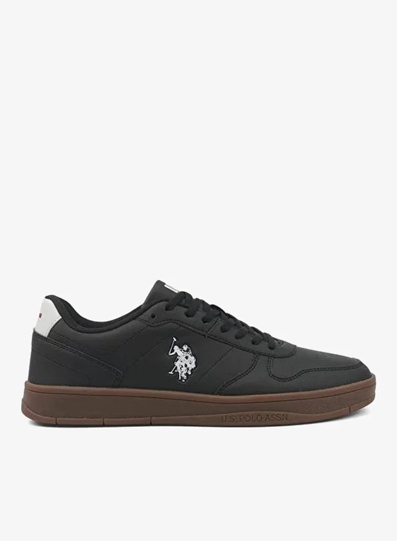 USPA Men's Black Casual Sneakers – Premium Lace-Up Lifestyle Shoes | Comfortable Everyday Walking Sneakers | Lightweight Fashion Shoes
