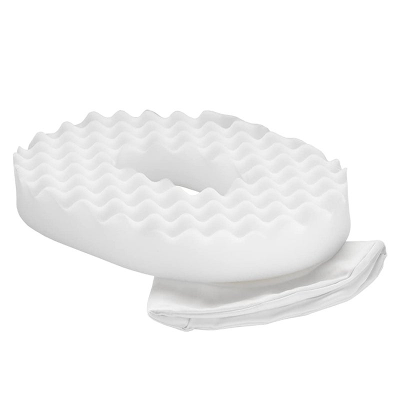 PCP PCP Convoluted Foam Ring Donut Cushion with Removable Cover White 6235 