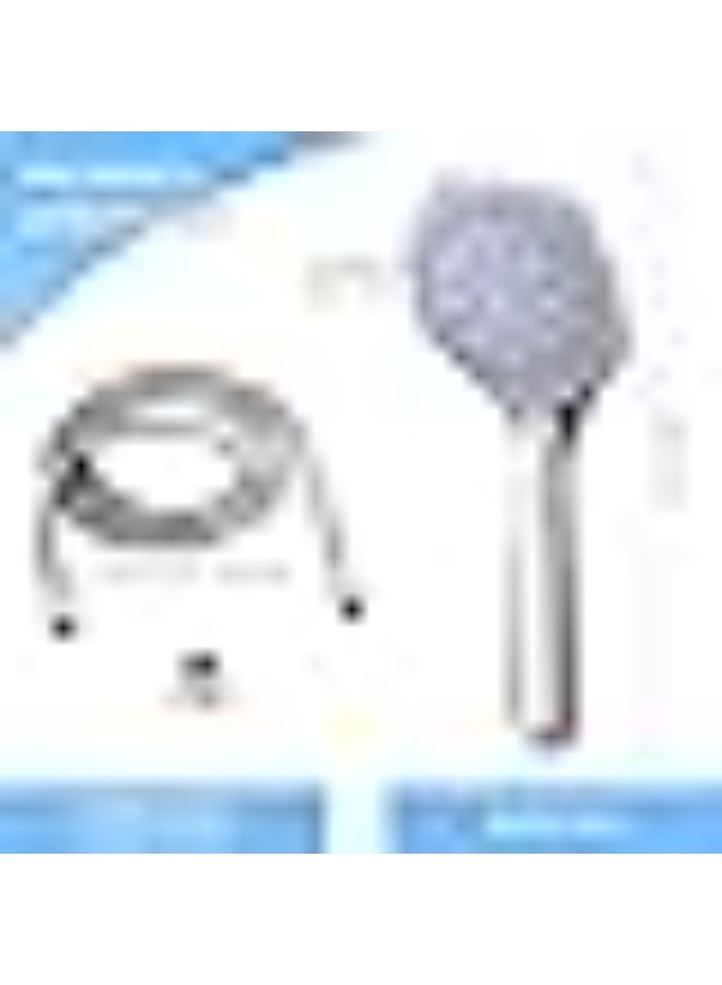 سبيس شوب رأس دش مع خرطوم وقاعدة دش رأس دش للحمام بخمسة أوضاع تدليك وضغط عالٍ رأس دش هاتف رأس دش مرن - Image 4