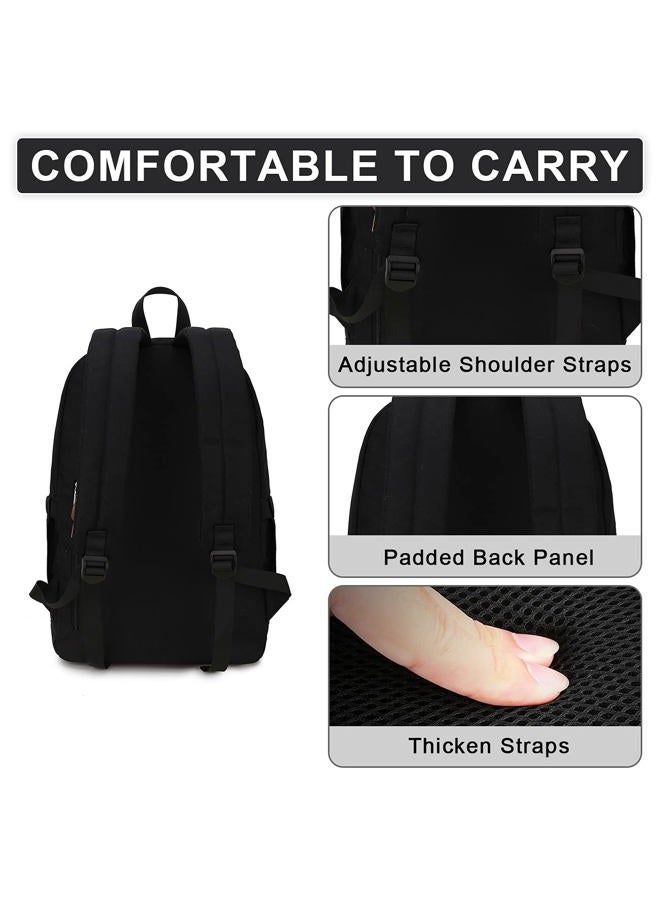 RAVUO School Backpack for Men Women, Water Resistant 15.6 inch Laptop Bag College Bookbag Casual Daypack Travel Rucksack, Black, Medium - Image 5