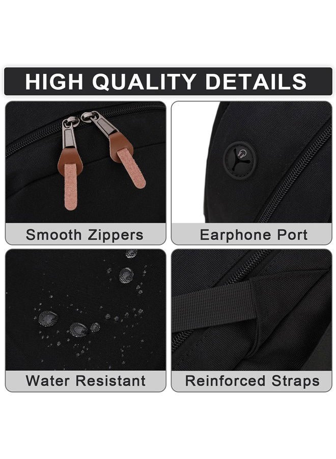 RAVUO School Backpack for Men Women, Water Resistant 15.6 inch Laptop Bag College Bookbag Casual Daypack Travel Rucksack, Black, Medium - Image 3