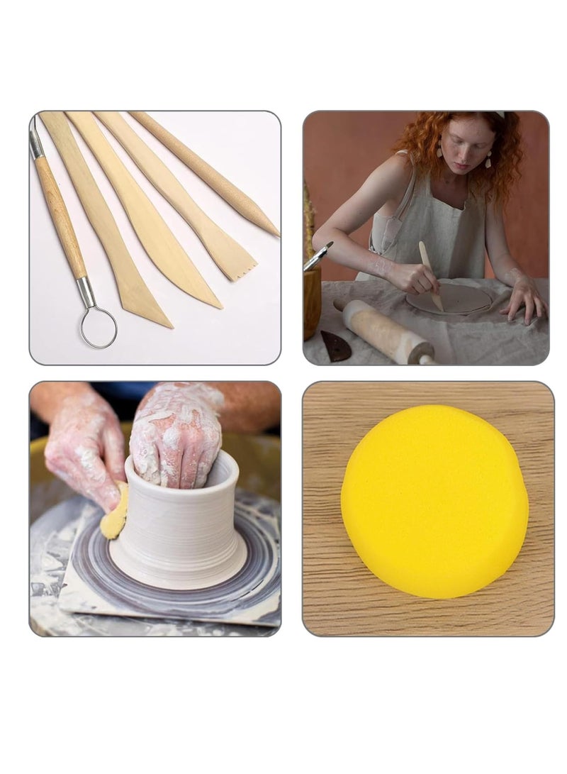 مجموعة أدوات الفخار, 17 PCS أدوات الطين البوليمر, نمذجة الطين أدوات النحت مجموعة, أدوات النقش الطين, أدوات السيراميك, تقطيع, نمط النقش, مقابض خشبية ناعمة - Image 4