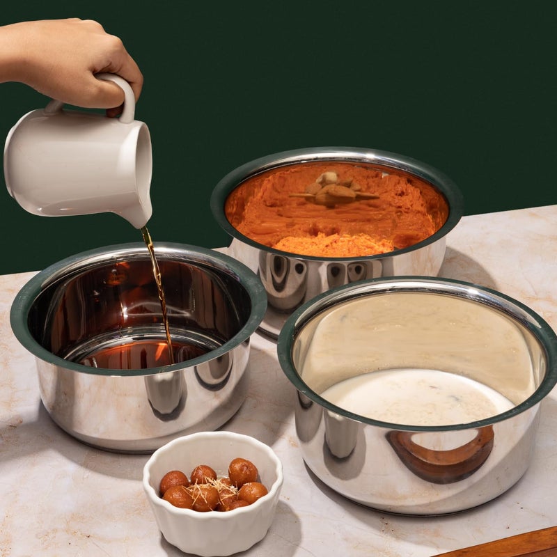VINOD Vinod Stainless Steel 3 pc Tope Set with Capacity of 1 litres 14 litres 18 litres with Stainless Steel Lids Gas Stove and Induction Friendly Silver 24 Months Warranty  - Image 2