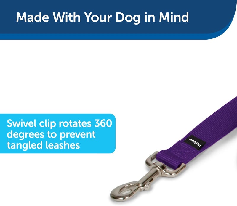 PetSafe Nylon Dog Leash - Strong and Durable 3/4" x 6' Leash in Deep Purple - Image 2