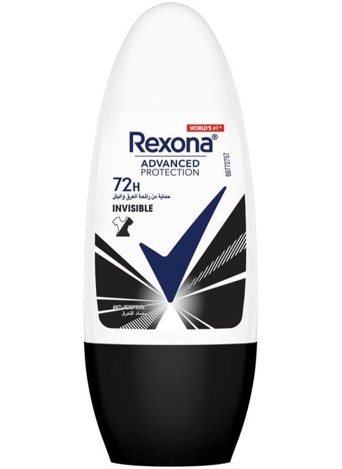 Rexona Women Advanced Protection 72H+ Clear Antiperspirant Roll On Invisible Dry Black & White 50ML