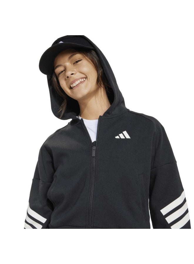 اديداس جاكيت بغطاء رأس أسود للأطفال - Image 5