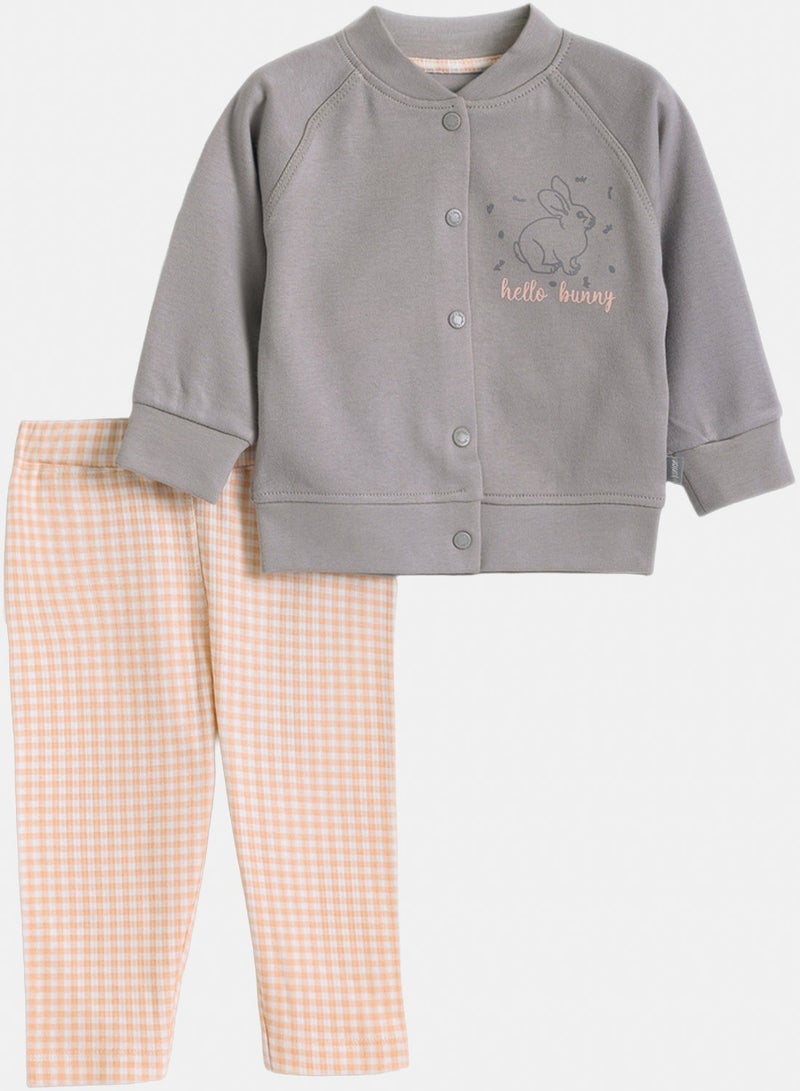Junior Baby Girls Hello Bunny Pyjama Set - Image 1