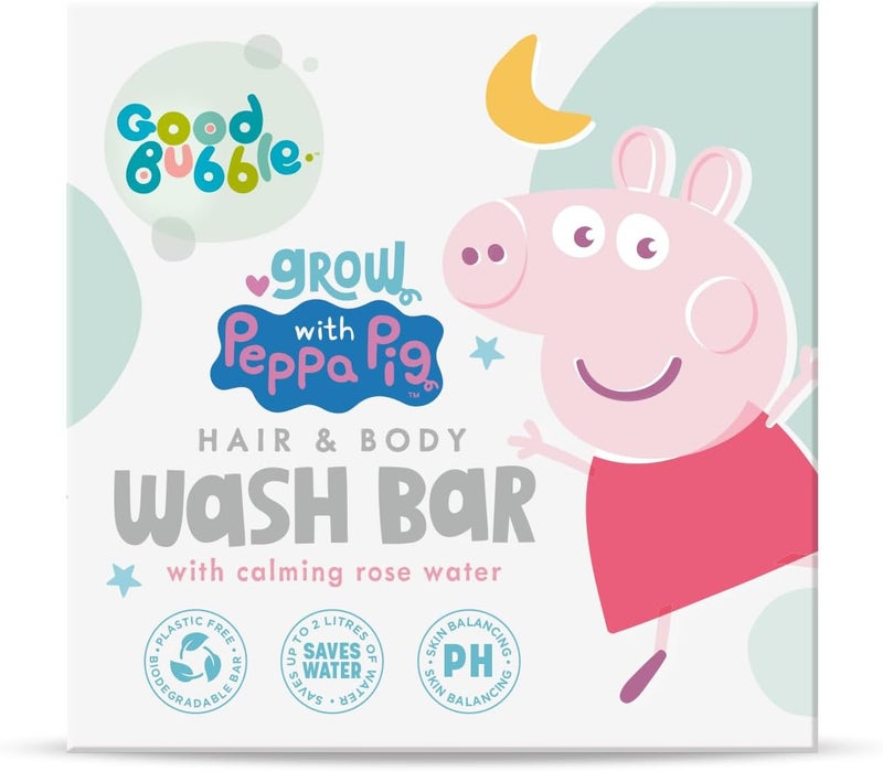 Good Bubble Peppa Pig Kids Hair Body Wash Bar With Rose Water 80g 2in1 Baby Shampoo and Body Wash Gentle Eco Friendly Vegan Cruelty Free