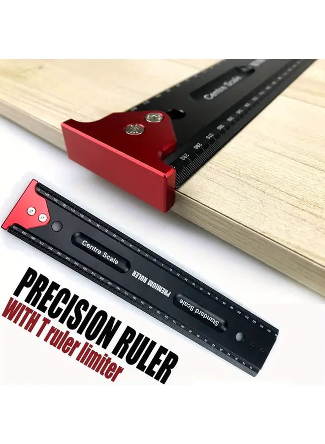 Precision Aluminum Alloy Square Ruler 300mm Multi Function Measuring Scribing Tool - Image 4