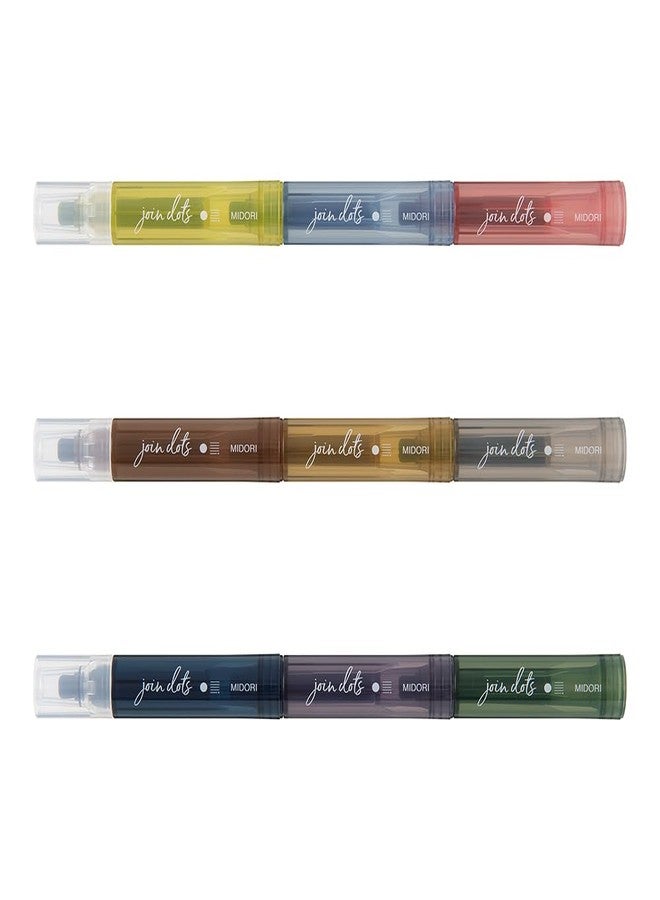 Midori Joint Dots 38142006 Rollerball Pen, 3-Color Connection, Pack of 3, Grayish Tone - Image 2