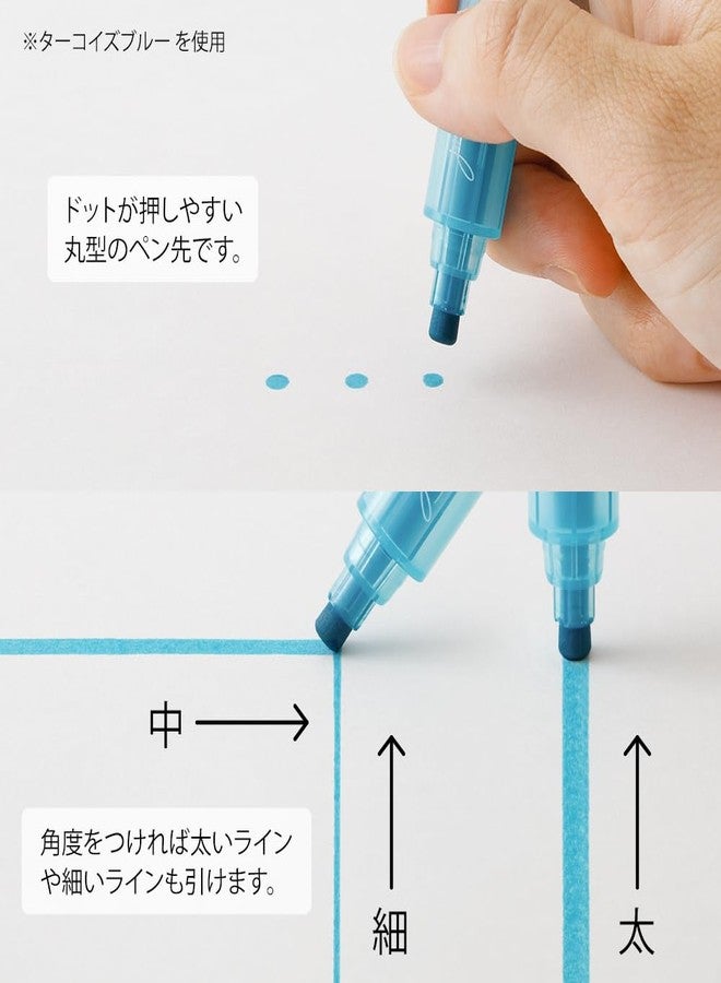 Midori Joint Dots 38142006 Rollerball Pen, 3-Color Connection, Pack of 3, Grayish Tone - Image 5