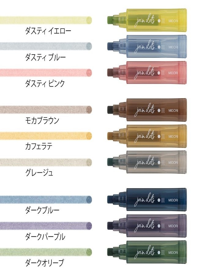 Midori Joint Dots 38142006 Rollerball Pen, 3-Color Connection, Pack of 3, Grayish Tone - Image 4