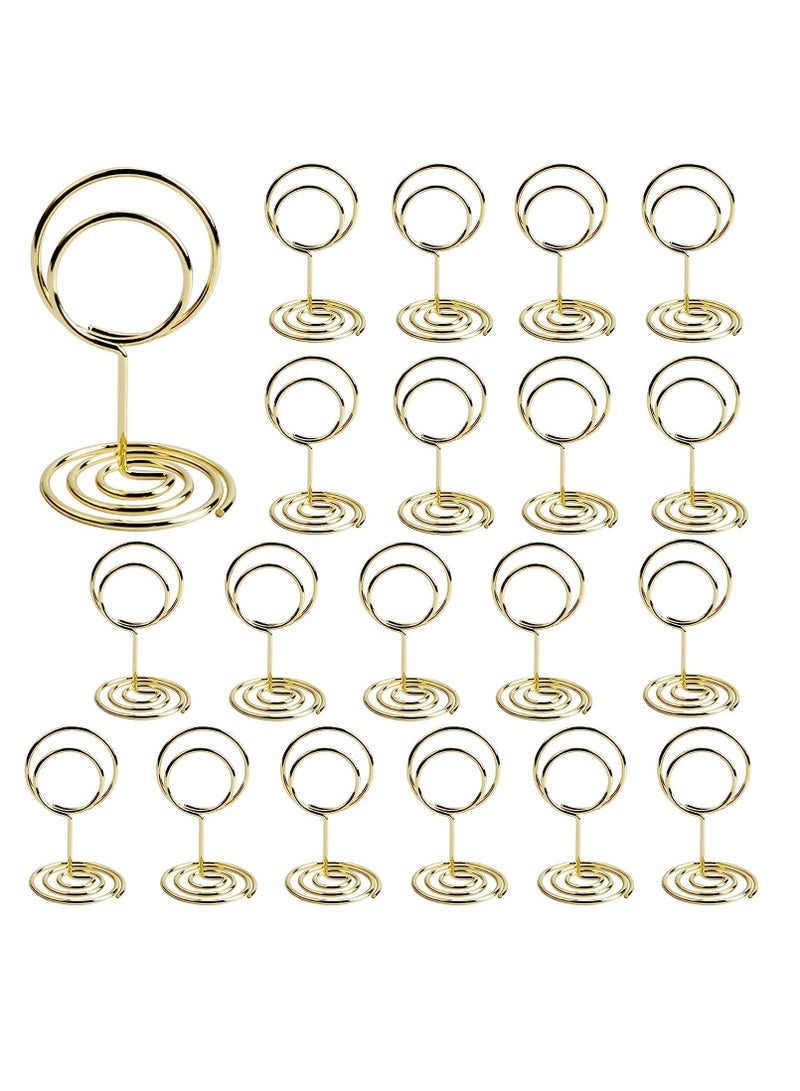 KASTWAVE 24 Pcs Premium Gold Table Number Holders Card Holders Gold Holder Stands Portable Picture Photo Holder Table Sign Stand - Image 1