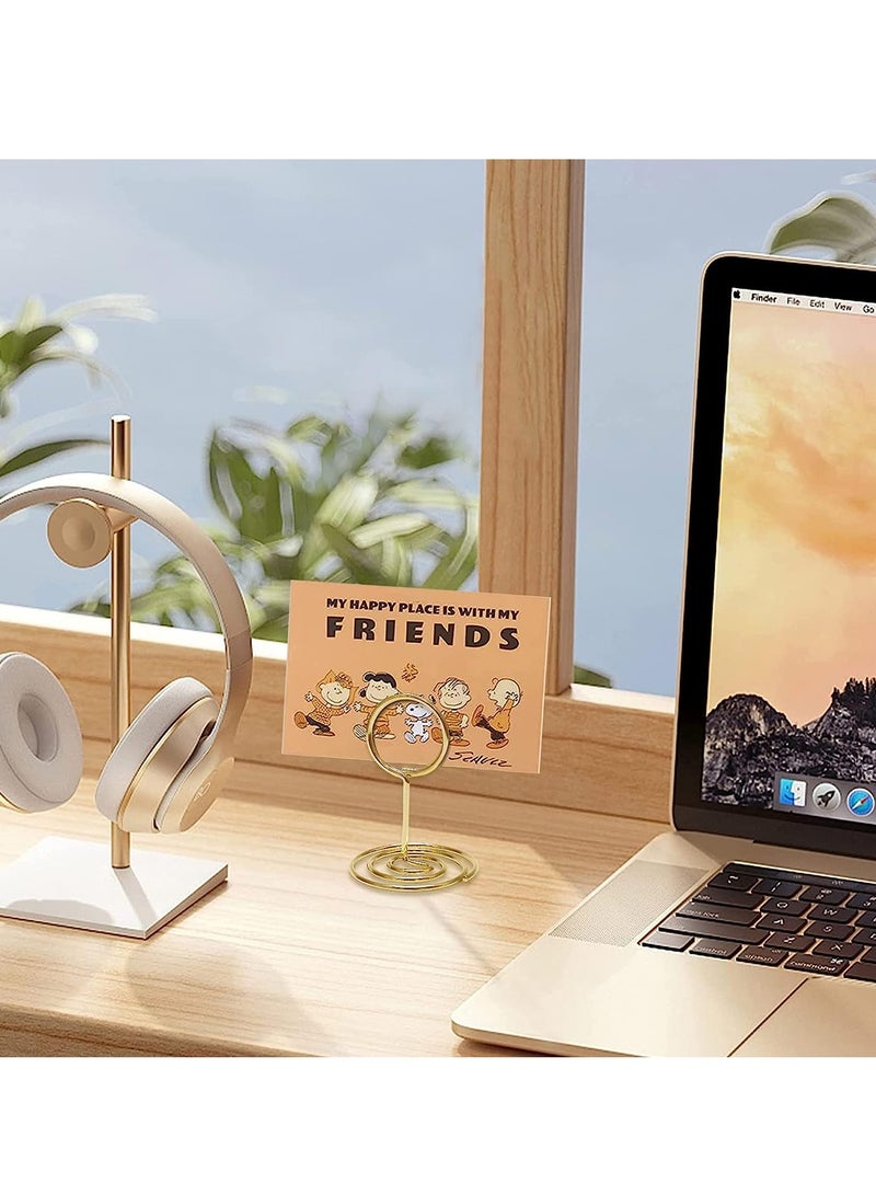 KASTWAVE 24 Pcs Premium Gold Table Number Holders Card Holders Gold Holder Stands Portable Picture Photo Holder Table Sign Stand - Image 2